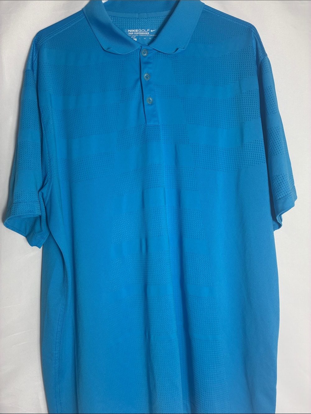 Nike Golf Tour Performance Dri-FIT Polo Shirt Men's Blue Textured Short Sleeve